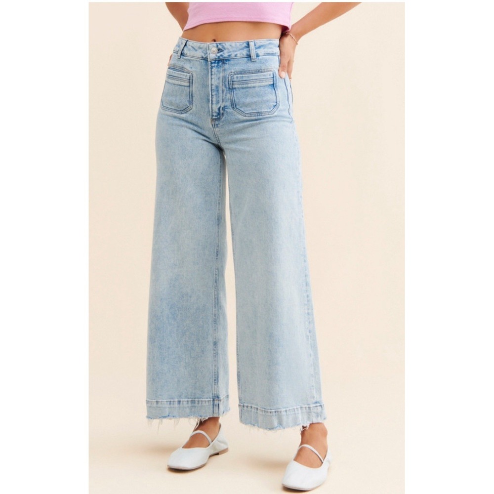 Paige Harper Wide‎ Leg Ankle Vintage Distressed in Zayden Sz-29 259$